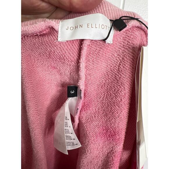 John Elliott Belted Sweatpants Super Bloom Pink Tie Dye‎ Women's Sz 3/Large NWT - Picture 2 of 6
